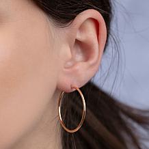 14K Polished Gold Round Tube Hoop Earrings