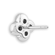 14K White Gold 1ctw Pave' Diamond Flower Stud Earrings