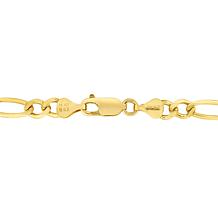 14K Yellow Gold 3.8mm Diamond-Cut Figaro Chain Bracelet - 8"