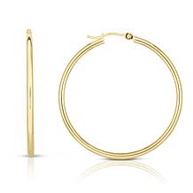 14K Yellow Gold 40mm Polished Hoop Earrings