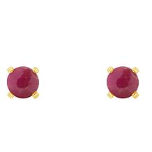 14K Yellow Gold 4mm Round Gemstone Stud Earrings