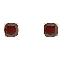 14K Yellow Gold 6mm Cushion-Cut Gemstone Stud Earrings