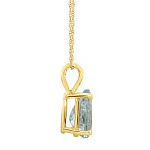 14K Yellow Gold Aquamarine 8x5mm Pear Pendant with Chain
