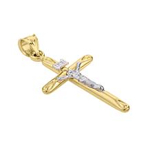 14K Yellow Gold Figurine Cross Pendant