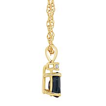 14K Yellow Gold Gem and Diamond Accent 6x4mm Pear Pendant with Chain