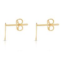 14K Yellow Gold Horseshoe Stud Earring with Push Back Clasp