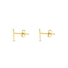 14K Yellow Gold Paw Print Earring with Push Back Clasp