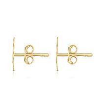 14K Yellow Gold Polished Leaf Stud Earrings