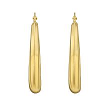14K Yellow Gold Polished Round Hoop Earring with Hinged Clasp
