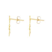 14K Yellow Gold Polished Star Climber Earrings with Clutch Backs