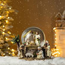 150mm Resin Lighted Musical Christmas Nativity Scene Water Globe
