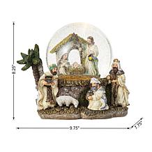 150mm Resin Lighted Musical Christmas Nativity Scene Water Globe
