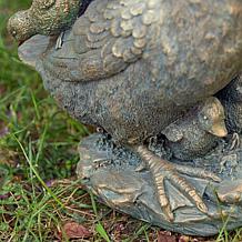 15"H Resin Faux Bronze Duck Garden Statue