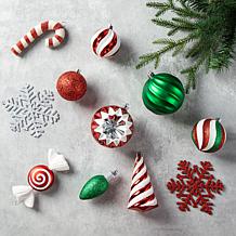 160ct Christmas Whimsical Red & Green Deluxe Shatterproof Ornaments