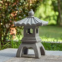 16"H MGO Faux Concrete Pagoda Garden Statue