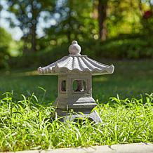 16"H MGO Faux Concrete Pagoda Garden Statue