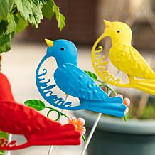 16"H Set of 3 Metal Bird Pick