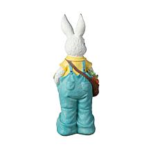 17.25"H Easter Resin Bunny Boy with Carrot Table Decor