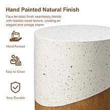 17.25"H MGO Faux Terrazzo & Wood Texture, Stool, Plant Stand, or Table