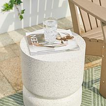 17.25"H MGO Faux Terrazzo Garden Stool, Planter Stand, or Accent Table