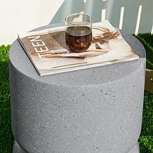 17.25"H Multi-functional MGO Faux Terrazzo Garden Stool