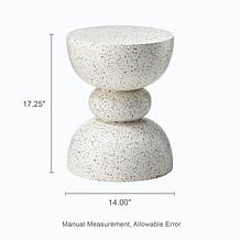 17.25"H Multi-functional MGO Faux Terrazzo Garden Stool or Plant Stand