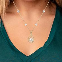 18" 7-8mm Cultured Pearl Gold-Plated Openwork Drop Station Necklace
