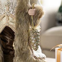18" Faux Fur Christmas Woodland Santa Figurine