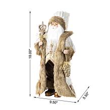 18" Faux Fur Christmas Woodland Santa Figurine