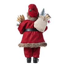 18" Faux Fur Christmas Woodland Santa Figurine