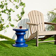 18.25" Multi-functional MGO Cobalt Blue Chess Garden Stool