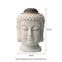 18.75"H Zen Buddha Head Glaze Ceramic Outdoor Tabletop/Floor Fountain