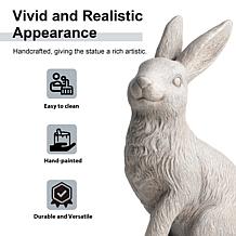18"H MGO Sitting Rabbit Garden Statue