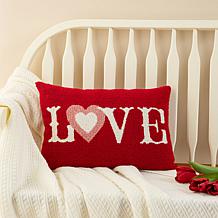 18"L Valentine's Hooked LOVE Pillow