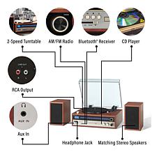 1975T Record Player With Speakers - Walnut