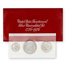 1976 Dual-Date Bicentennial Uncirculated & Proof Silver 3-Coin Sets