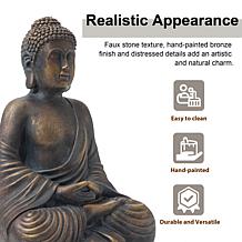 19"H MGO Meditating Buddha Statue