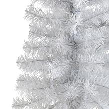 2 ft. White Artificial Christmas Tree with 35 LED Lights and 72 Ben...