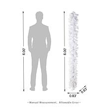 2-Pack 6ft Pre-Lit Snow Flocked White Pine Garlands