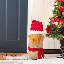 20" Highland Cow with Santa Hat Holiday Decor