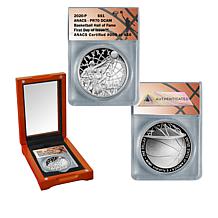 2020 PR70 ANACS FDOI LE 450 Basketball Hall of Fame Silver Dollar