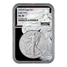 2025 American Silver Eagle with Eagle Privy Mark NGC70 Eagle Core