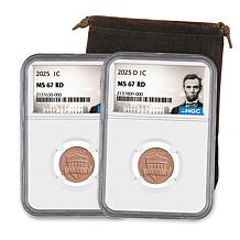 2025 NGC 66 P- and D-Mint Abraham Lincoln Cents Set of 2