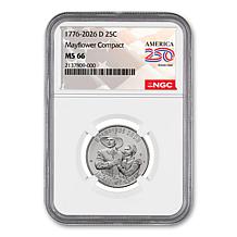 2026 Mayflower Quarter P/D NGC 66 2-piece Set - Auto-Ship®