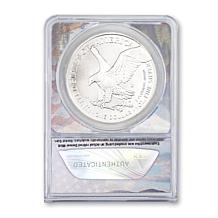 2026 MS70 ANACS Silver Eagle with Daniel Carr Flag Privy Overstrike