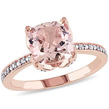 2.06ctw Pink Morganite and White Diamond Cocktail Ring