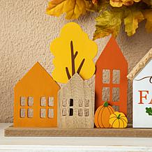 20"L Fall Wooden House Table Décor