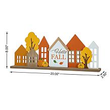 20"L Fall Wooden House Table Décor