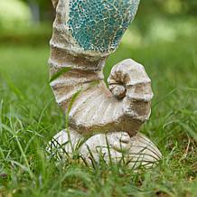 21 "H MGO Marine Faux Granite and Mosaic Sea Horse Statue