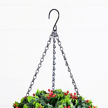 22-in UV Resistant Holly Berry Hanging  by Nearly Natural
